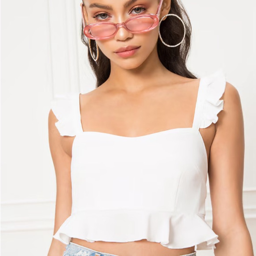 Superdown White Crop Top